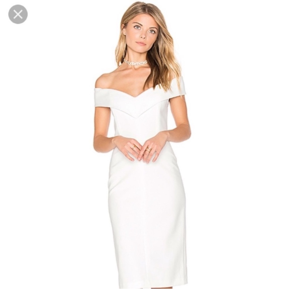 Alice + Olivia Strapless White Dress